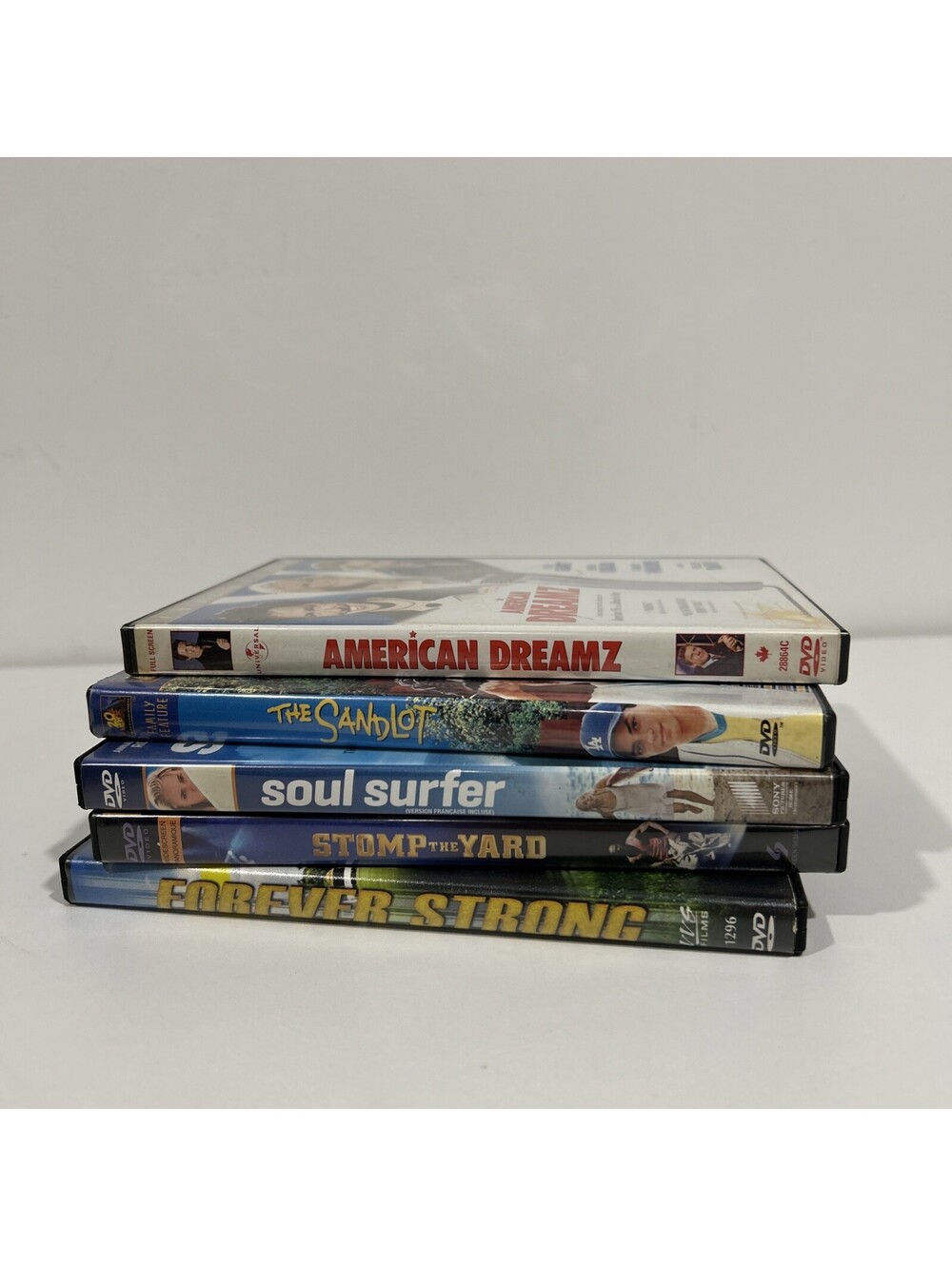 5 DVD Sports & Inspirational Family Movie Lot Sandlot Soul Surfer Stomp The Yard